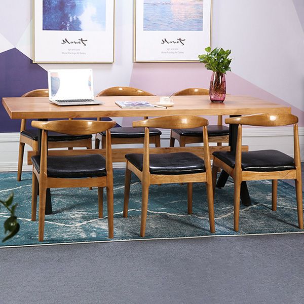 Modern 1/2/3/7 Pieces Dining Set Solid Wood Trestle Indoor Dinette Set