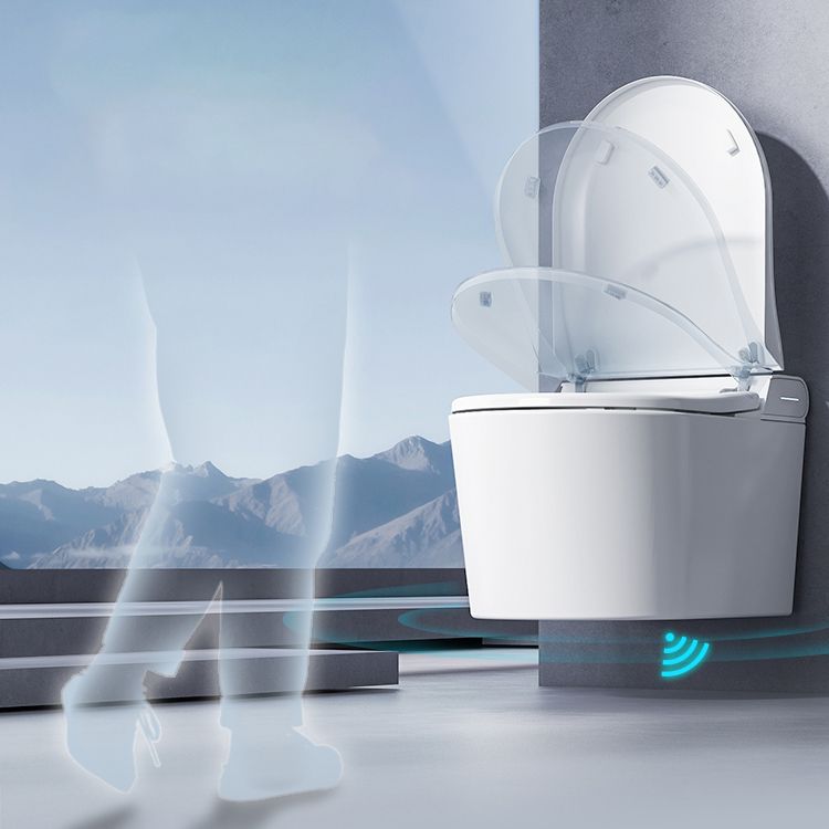 Elongated Wall Mounted Bidet Contemporary Heated Seat Wall Hung Toilet Set