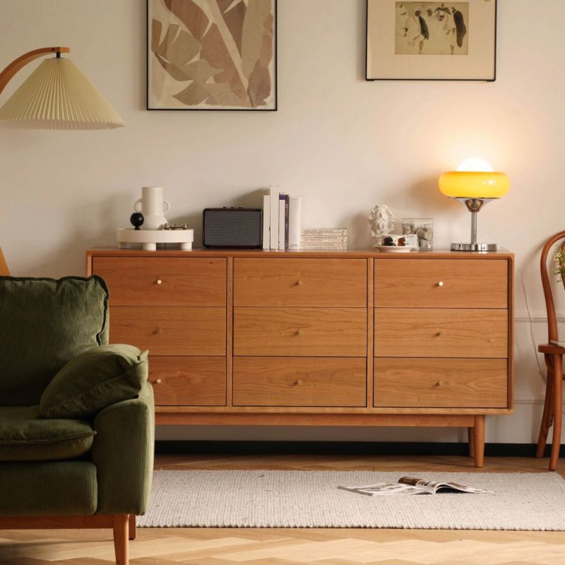 Modern Storage Chest Dresser Solid Wood Dresser with 6/9 Drawers