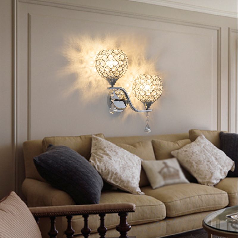 Modernist Wall Sconce Silver Wall Light Fixture for Living Room