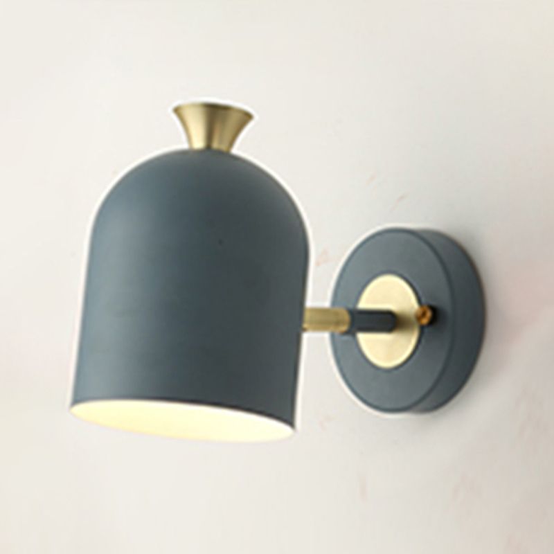 1-Light Modern Macaron Style Wall Sconce Metal Wall Lighting for Bedroom