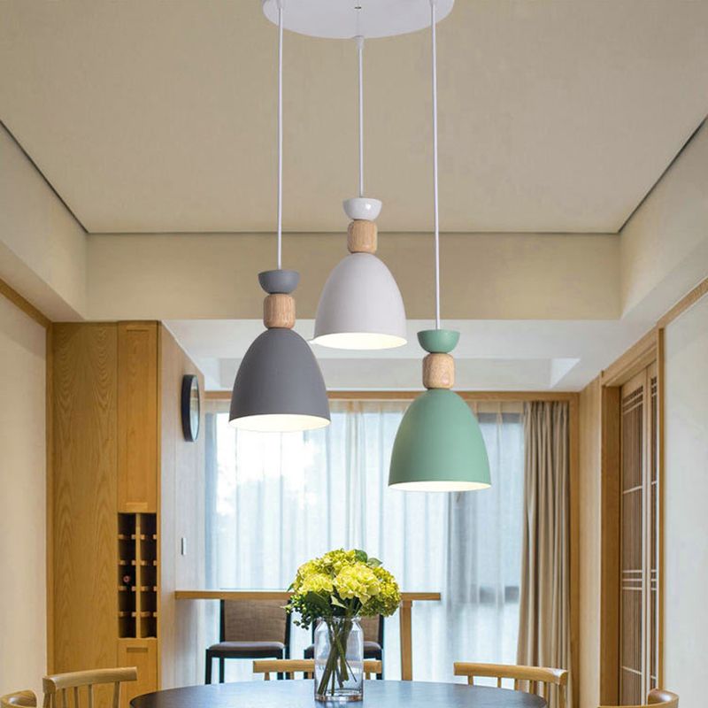 Posaborador de iluminación blanca sombreada fijación de iluminación de metal de estilo nórdico para comedor para comedor