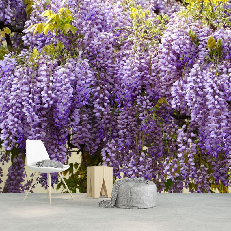 Wisteria Flower Wall Mural Mildew Resistant Home Decoration for Bedroom