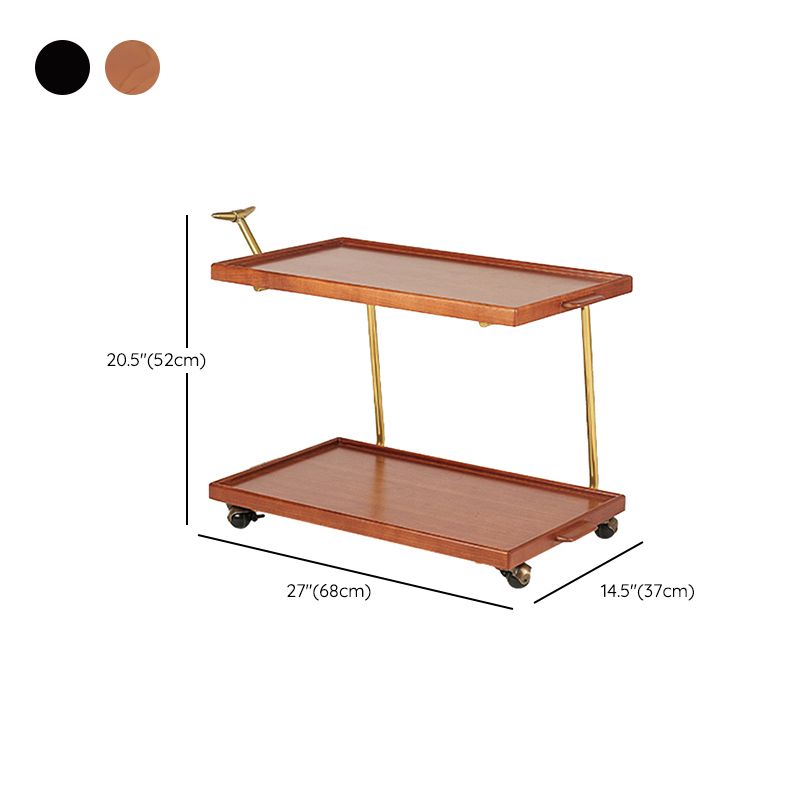 Contemporary Corner Table Rectangular Wood Side Table with Storage