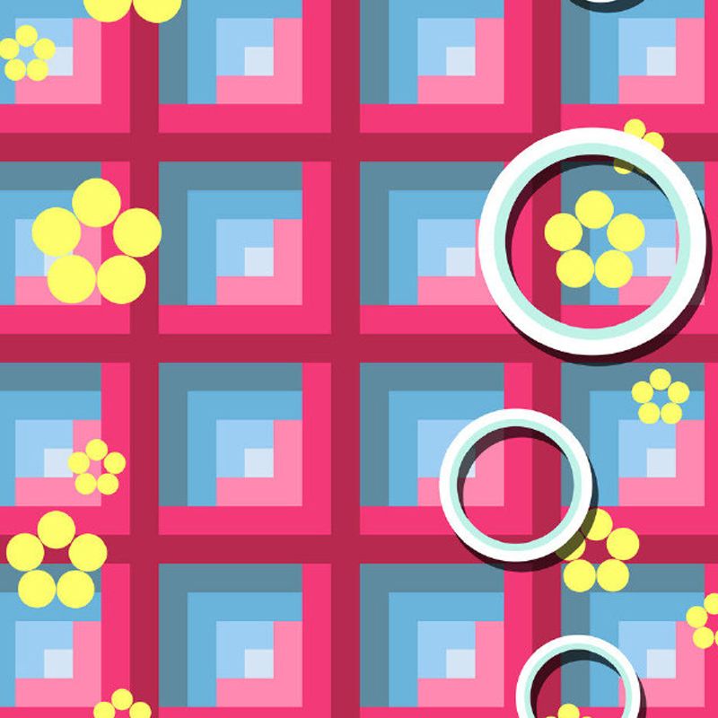 Whole Square Pattern Mural Decal for Indoor Decor Modern Boys Bedroom Wall Covering