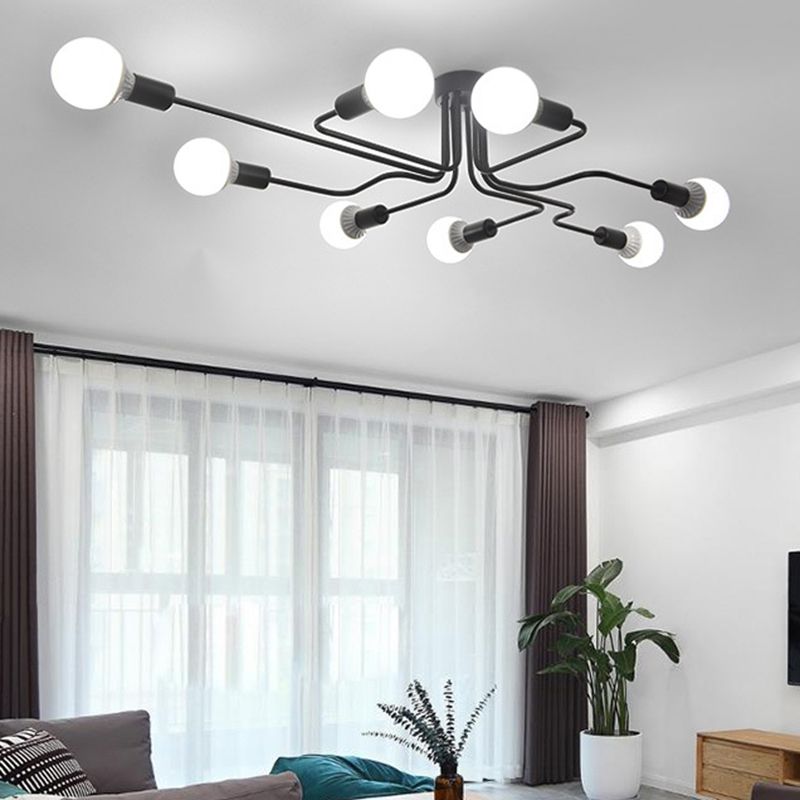 Metalen hanglamp in pistoolvorm, industriële stijl, hanglamp voor woonkamer in zwart