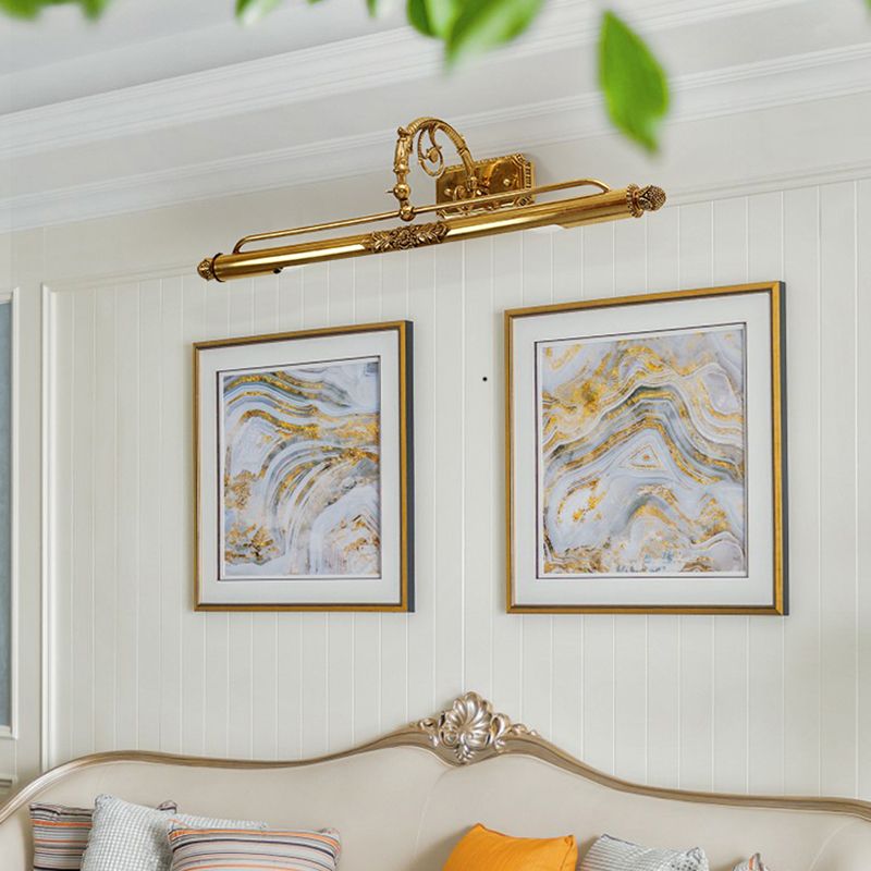 30"/22" Long Vanity Light with Antler Mid Century Modern Wall Mount Light in Gold