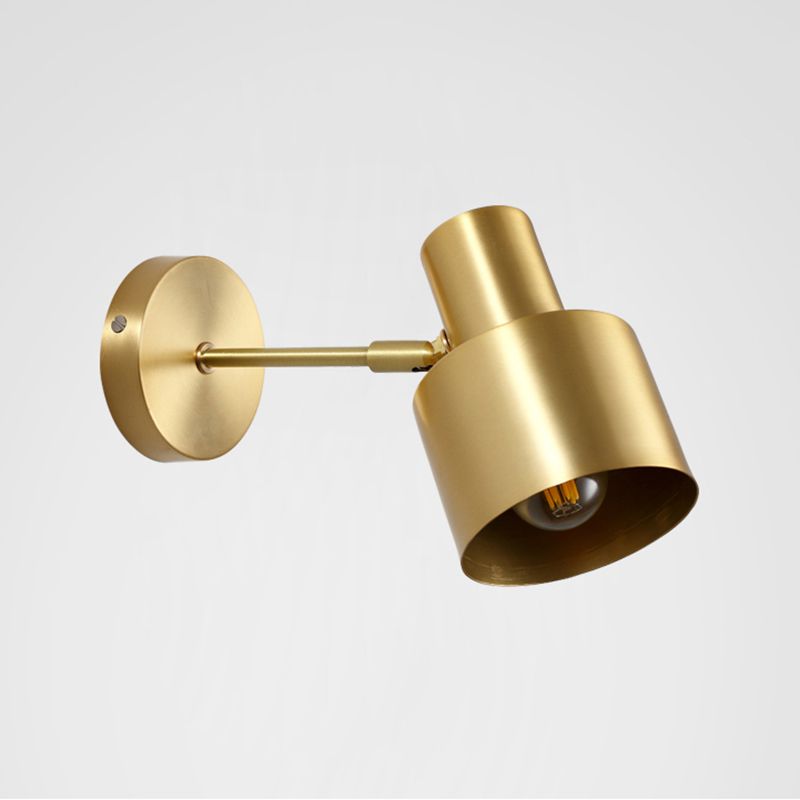Moderne Stilzylinderwand montiertes Metallmetall 1 Lichtwandmontierte Beleuchtung in Gold