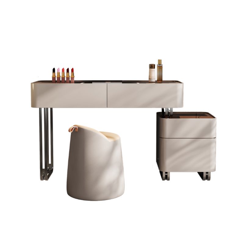 Vanity Mirrored Wood Dressing Table Glass Top Make-up Vanity