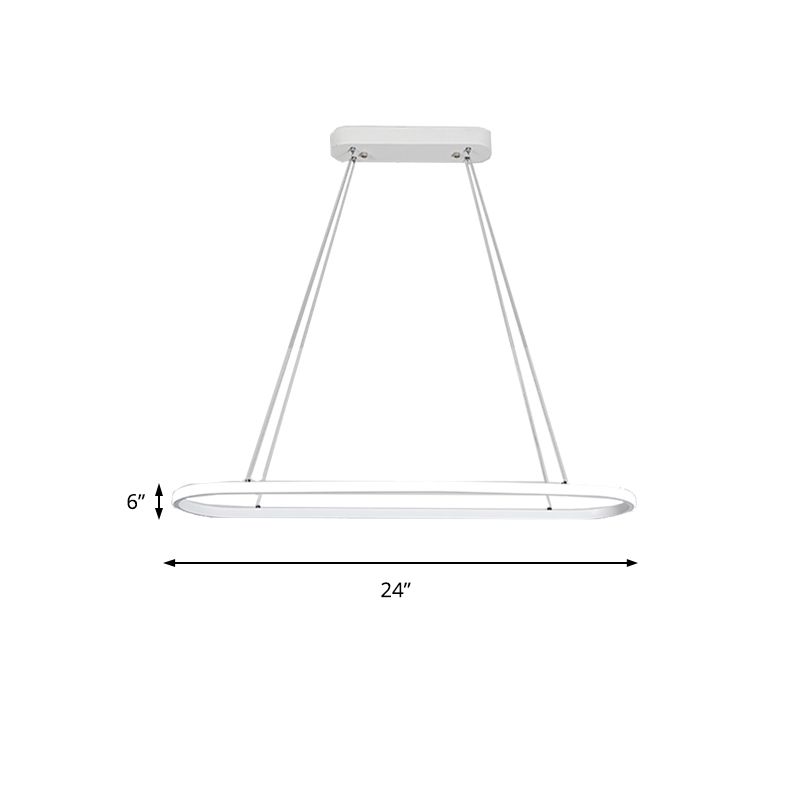 Chandelier ovale Chandelier en aluminium 1/2 lumières Pendre à LED blanc moderne LEMPRIMME PENDANT EN NEUTRE / CHAUD / BLANC