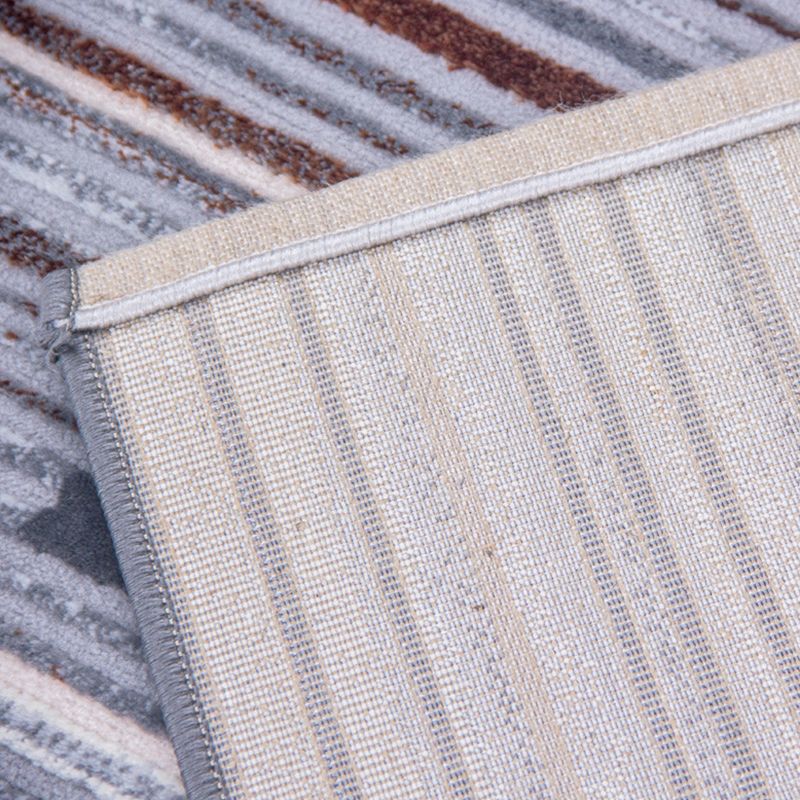 Brown Abstract Pattern Rug Polyester Washable Area Rug Washable Rug for Living Room