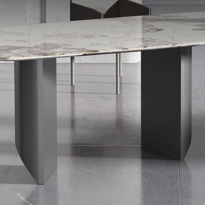 Designer Style 1/2/3 Pieces Dining Set Sintered Stone Dining Table with Leather Chairs