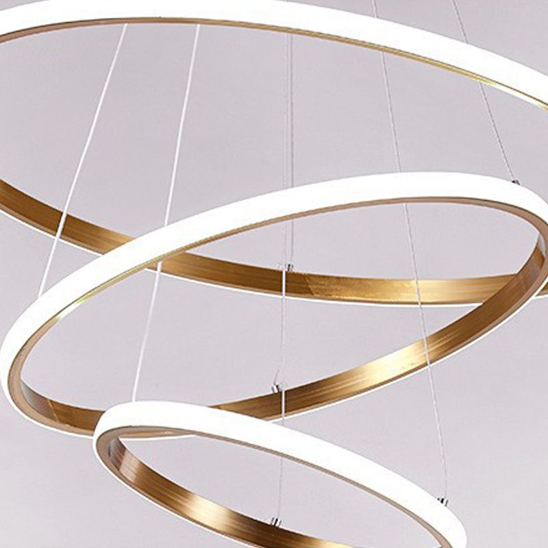 Round Shape Chandelier Lamp Modern 3 Lights LED Hanging Light for Bedroom