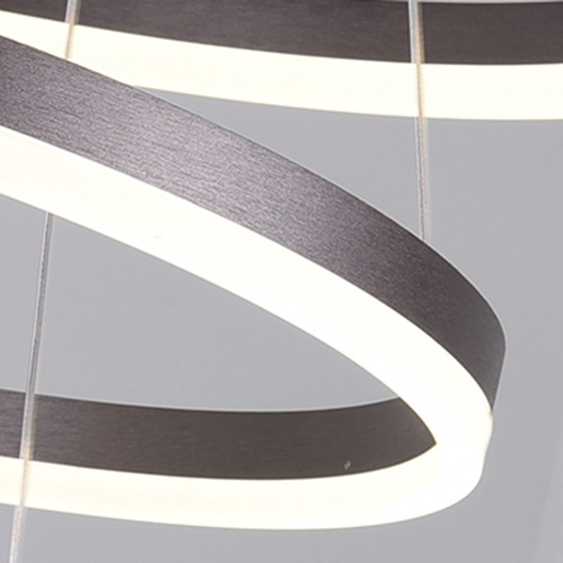 Modern Black Chandelier Multiple Rings Pendant Lighting Metal Chandelier