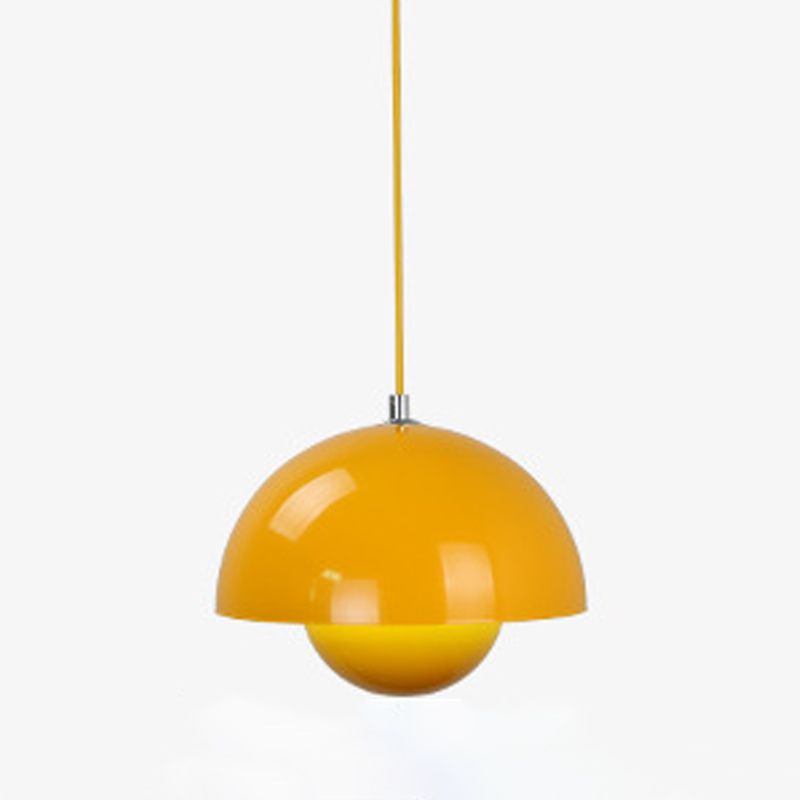 Modern Nordic Macaron Pendant Light Iron Globe Hanging Lamp with Aluminium Shade