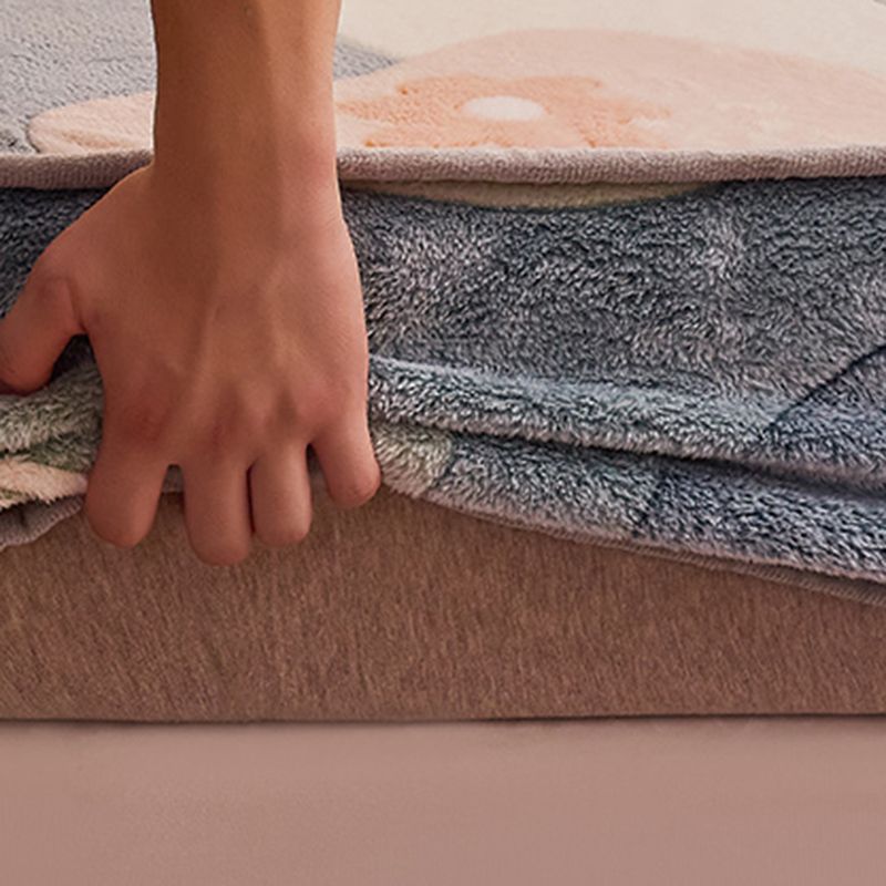 Soft Sheet Set Painting Breathable Flannel Fade Resistant Fitted Sheet