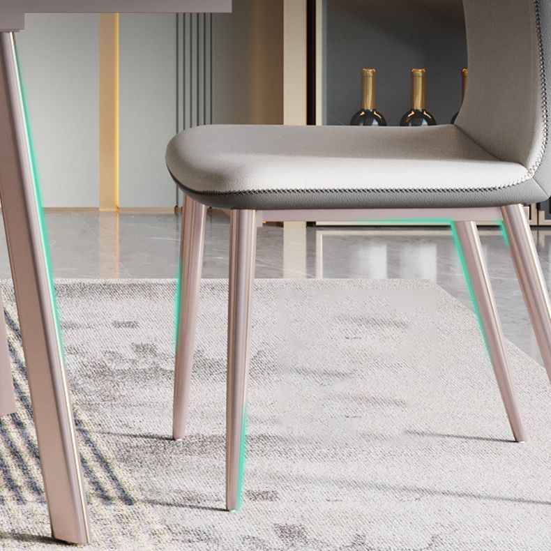 Modern 1/4/5/7 Pieces Rectangle Dinette Set with Sintered Stone Scalable Dining Table Set