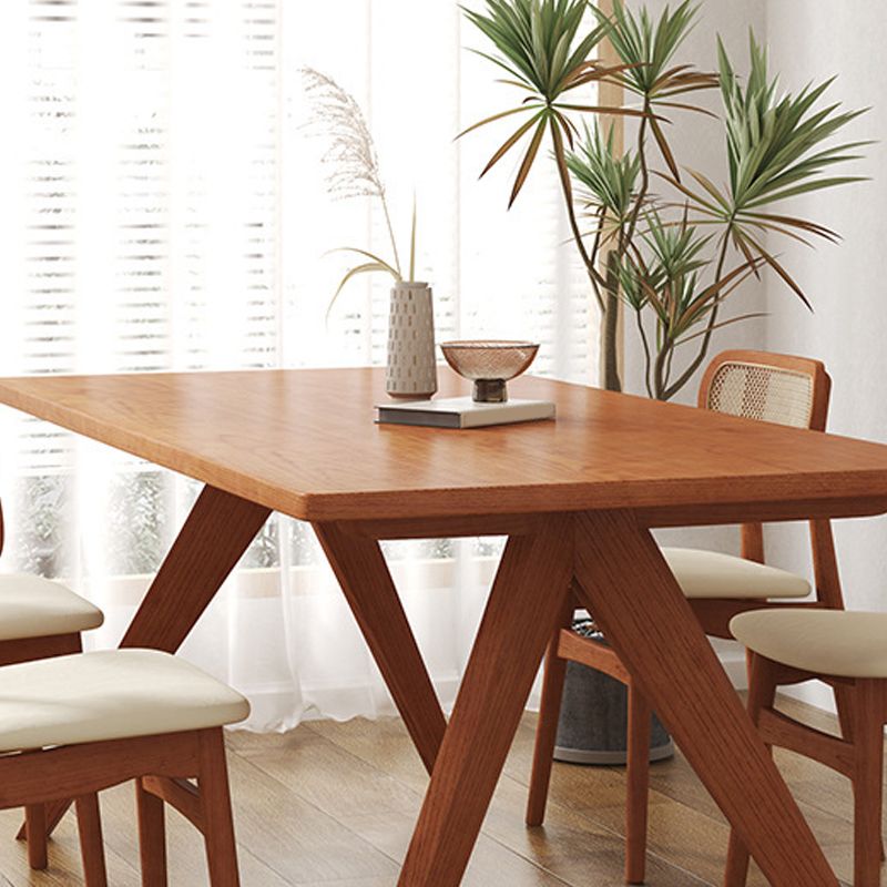 Contemporary Wood Dinner Table 4 Legs Dining Table for Home Use