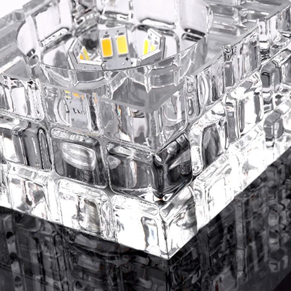 Zeitgenössische geometrische Deckenleuchte aus Kristallglas mit Loch 3'' Durchmesser