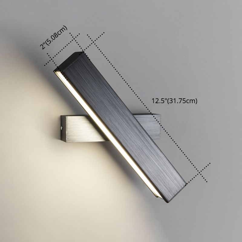 Rectangular Wall Light Sconces Modern Minimalist Style Aluminum 1 Light Sconces