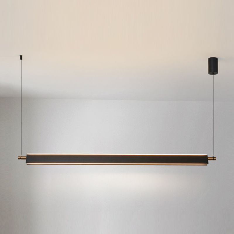 Contemporary Linear Island Lighting Fixture Simple LED Hanging Light for Dining Room