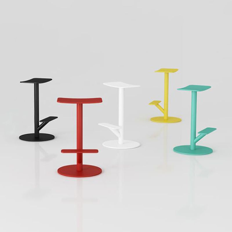 Metal Backless Counter Stool Modern Indoor Bar Stool with Footrest
