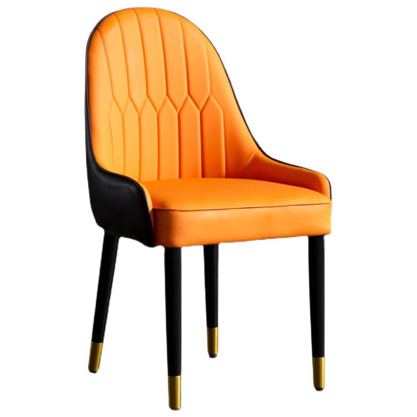 Faux Leather Armless Dining Chairs Glam Dining Side Chair for Home