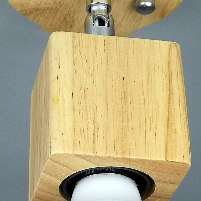 Cube Shaped Wooden Vanity Wall Sconce Nordic Beige Wall Mounted Lamp for Bathroom Hallway