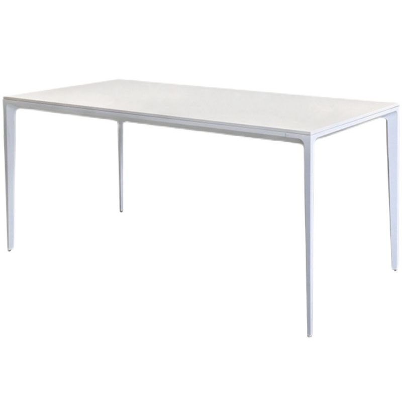 Zeitgenössischer Stil zu Hause gesinterte Stein Esstisch Rechteck Form Tisch mit metallischer Basis