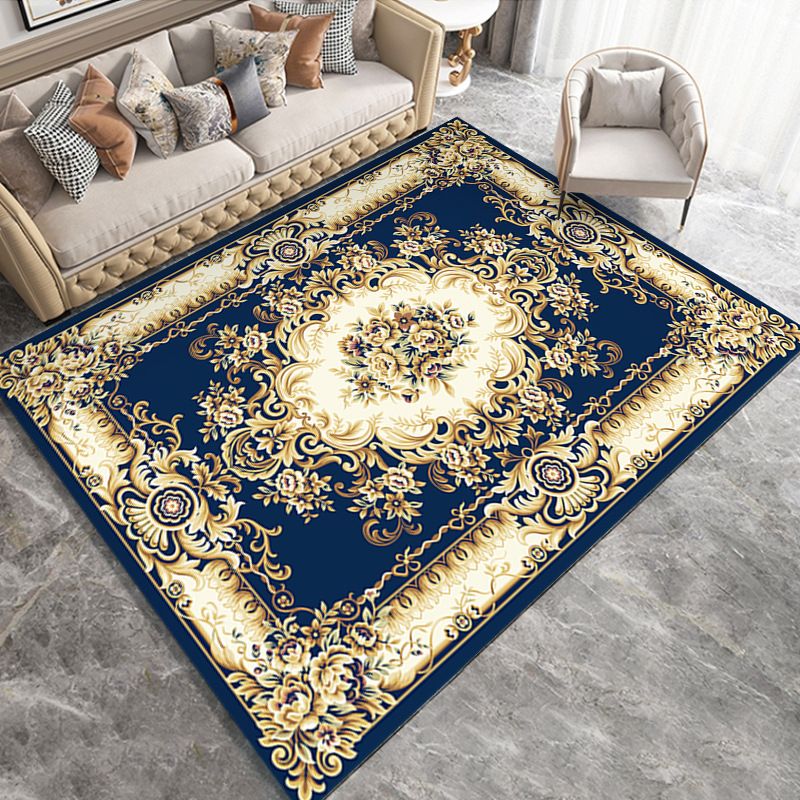 Dark Brown Graphic Rug Polyester Modern Rug Washable Area Rug for Sitting Room