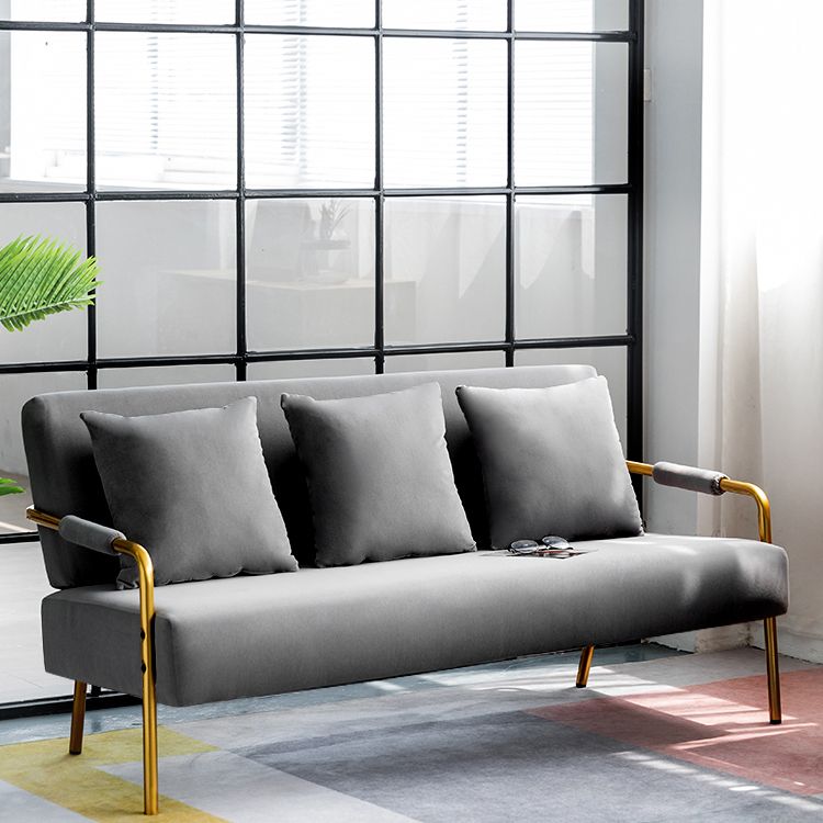 Velvet 3-seater Sofa with Pillow Top Arm for Apartment 28.35" High