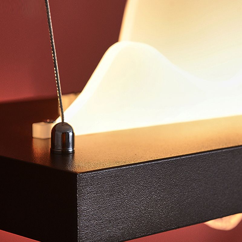 Black Metal Island Leuchte moderne Restaurant -LED -Hängelampe mit Acrylschatten