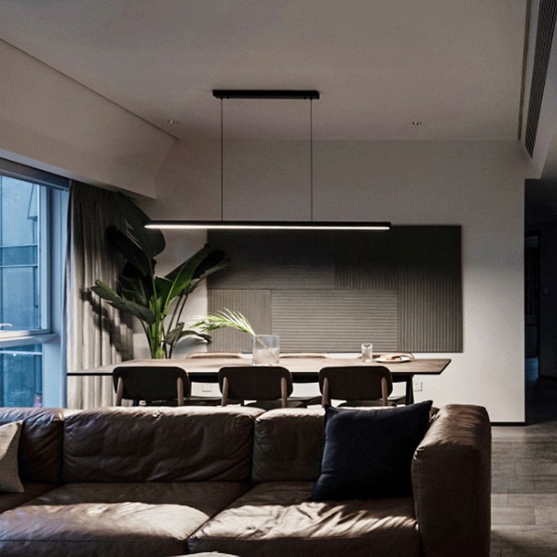 Luci di lampadari dell'isola lineare Simplicità Fissature di illuminazione lampadario in alluminio per tavolo da pranzo