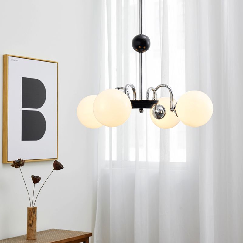 Lampadario a forma di globo lampadina multipulla nordica con vetro per camera da letto