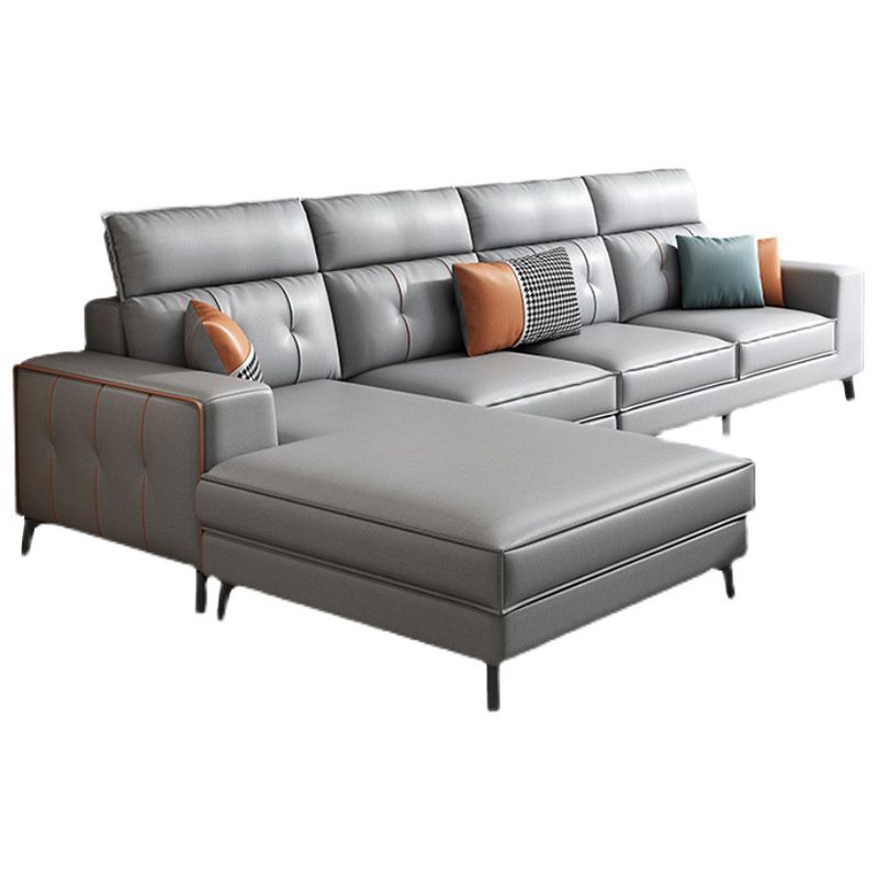 4-Cushion Sectionals,135.8' L x 68.90" W,Faux Leather Sectional Sofa