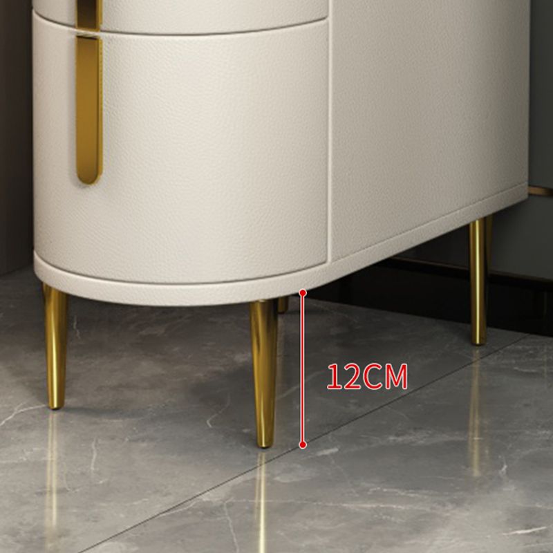 24 Inch H Glam Night Table Stone Top 3-Drawer Storage Legs Included Nightstand
