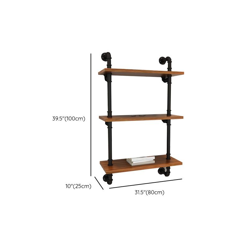 Industrial Engineered Wood Bookcase Closed Back Floating Bookshelf