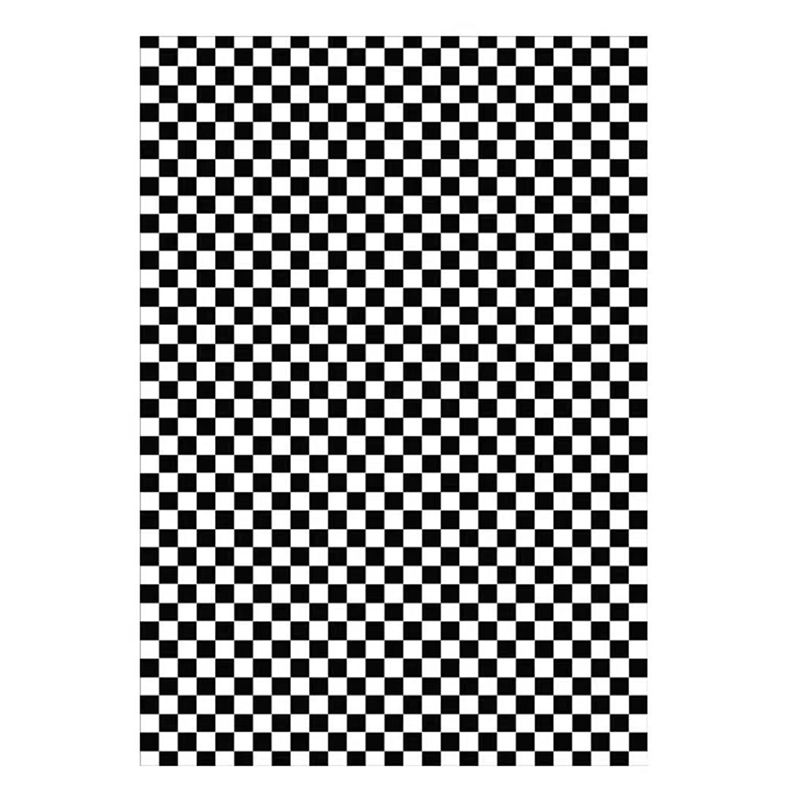 Hip Hop Home Decoration Rug Checkered Printed Carpet Polyester Non-Slip Backing Indoor Carpet