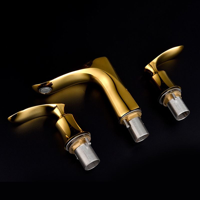 5.1" H Brass Basin Lavatory Faucet Double Handles Bathroom Faucet