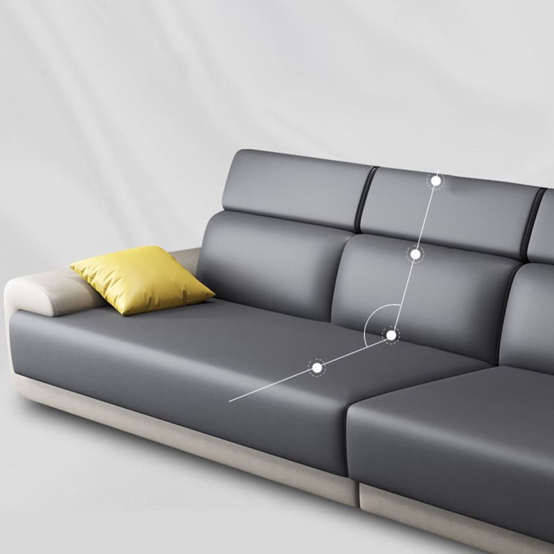 Modern Sectional with Adjustable Head Pillow and Pillow Top Arm