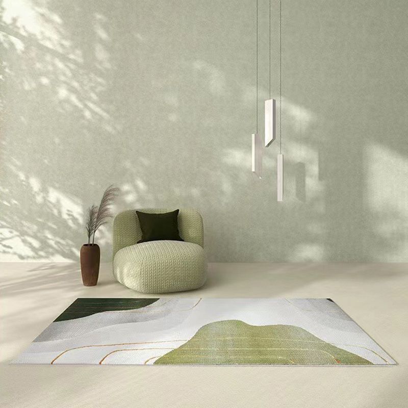 Casual Color Block Rug Polyester Area Rug Non-Slip Backing Indoor Carpet for Living Room