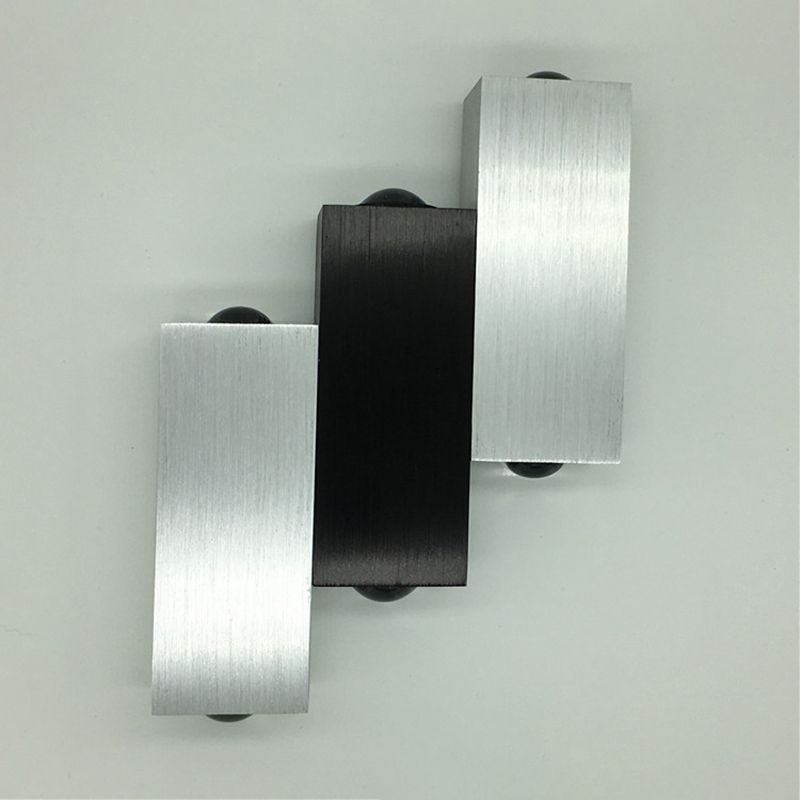 3 combinazione rettangolare a LED SCONCE SCONCE a 6 luci a 6 luci moderne lampada a parete in alluminio spazzolato in luce bianca calda