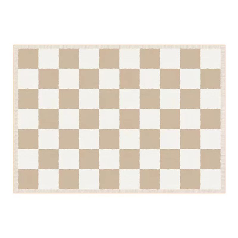 Dark Gray Modern Rug Polyester Pattern Area Rug Stain Resistant Rug for Living Room