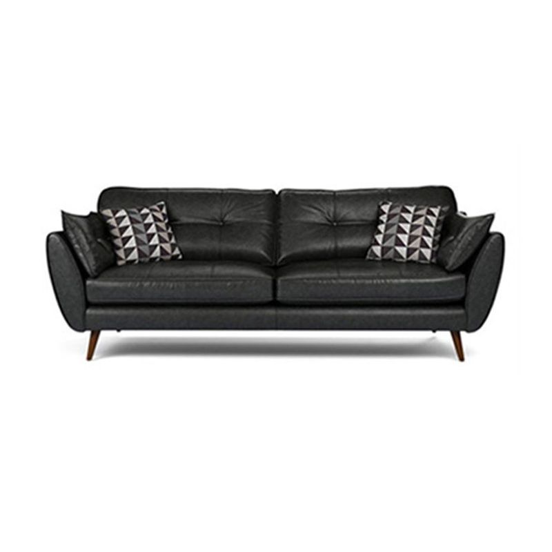 Contemporary Faux Leather Stationary Flared Arm Cushions Seating