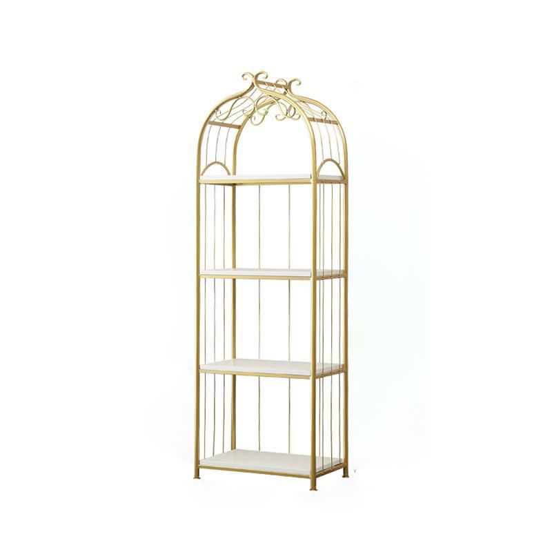 Gold Modern Bookshelf Etagere Metal Open Bookcase for Living Room