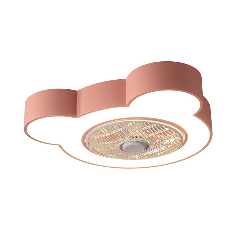 Cartoon Bear / Rabbit / Penguin Fan Lampy Acrylic Kids Room 23 "LED de large près du plafond Light en rose / gris