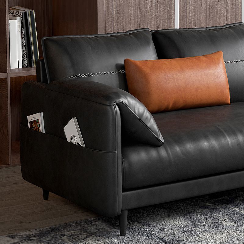 Dark Gray Faux Leather Sofa/Sectionals with Wear-Resistant and Storage