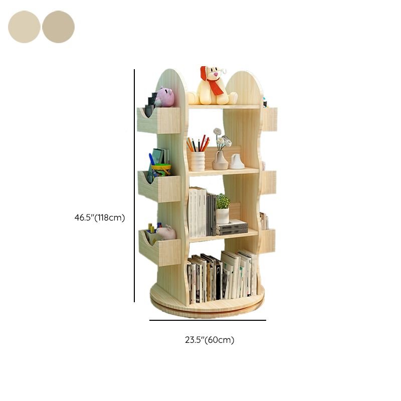 Modern Light Wood Book Shelf Freestanding Rotatable Book Display