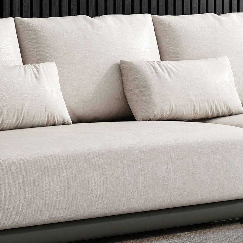 Faux Leather Sofa Sofa 37.40" D x 31.49" H Square Arm Sofa for Living Room