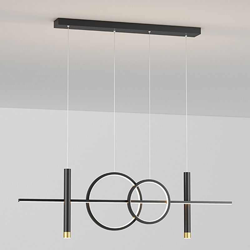 Contemporary Style Linear Island Lighting Metal 4 Light Island Lighting Fixtures
